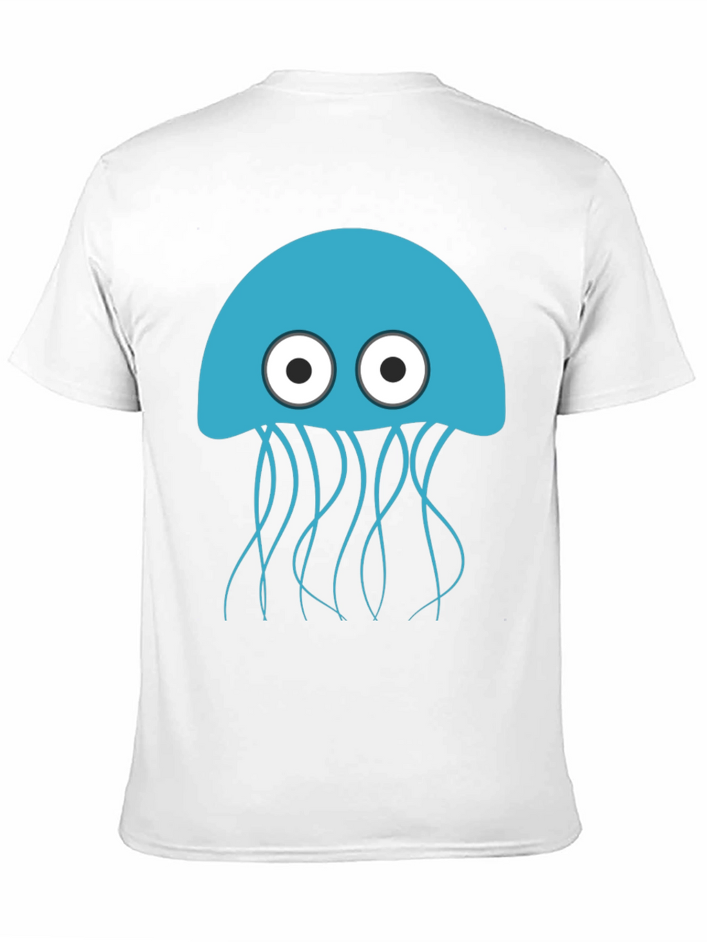 Blue Jellyfish Graphic Black T-Shirt - Mens Casual Wear