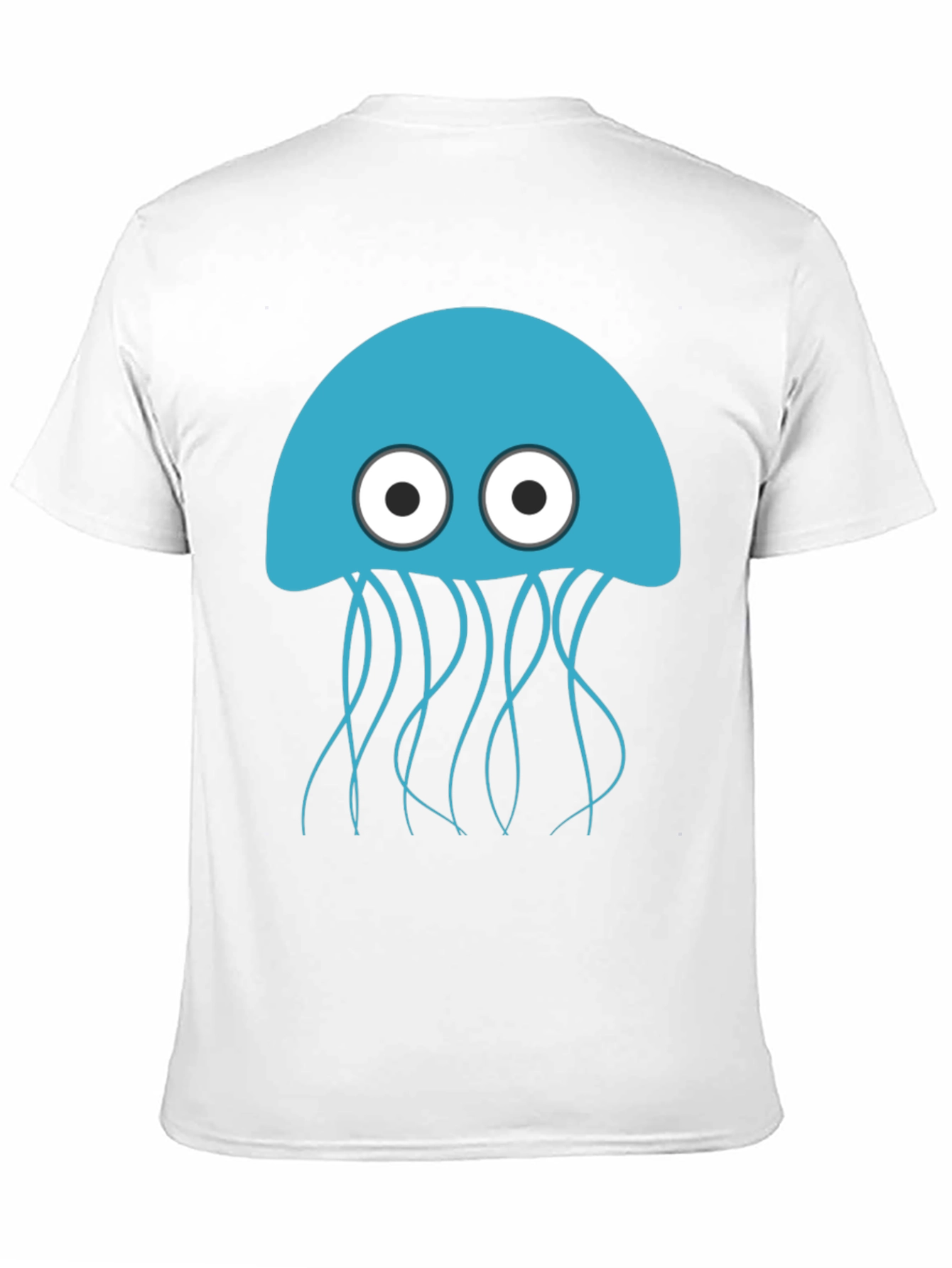 Blue Jellyfish Graphic Black T-Shirt - Mens Casual Wear