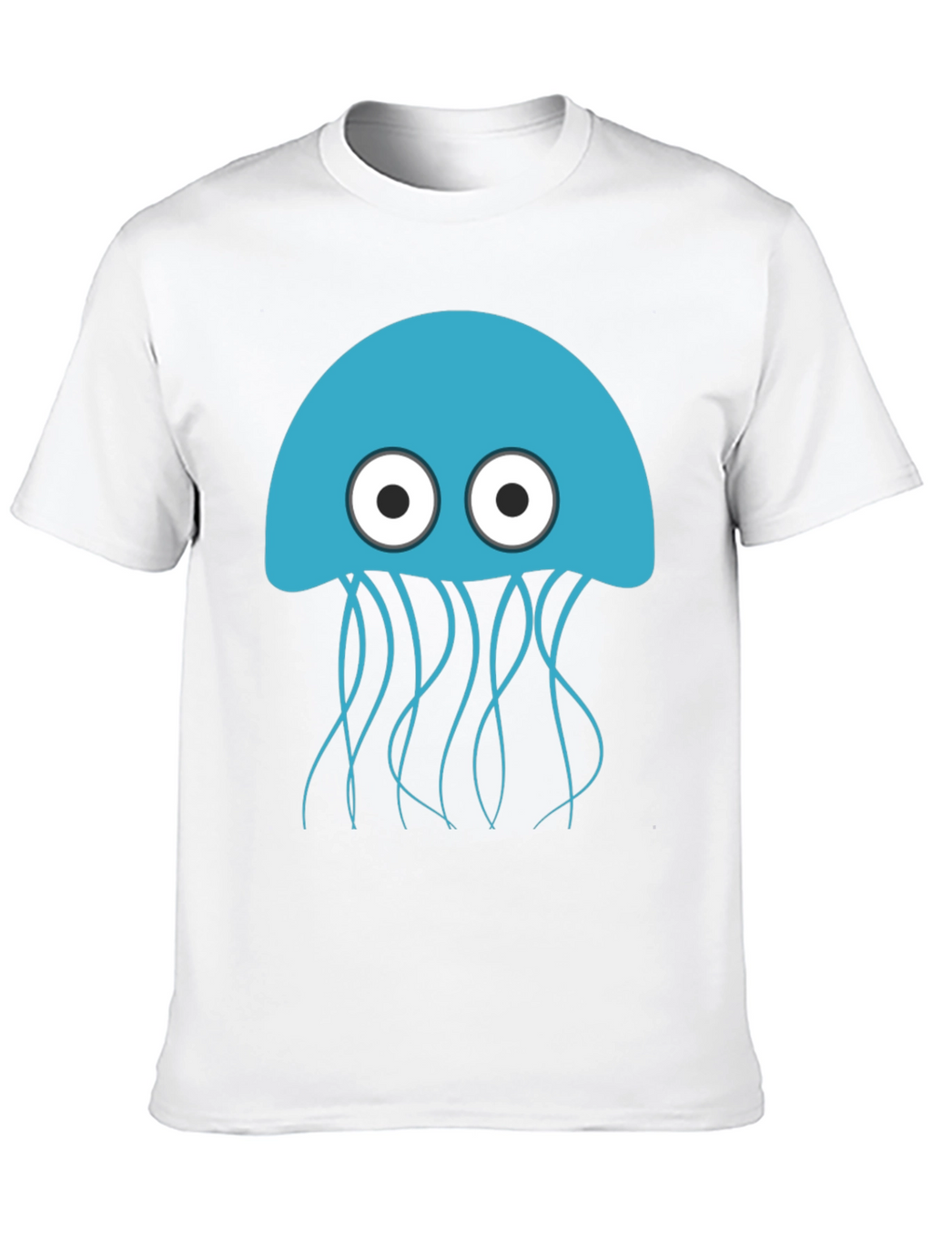 Blue Jellyfish Graphic Black T-Shirt - Mens Casual Wear