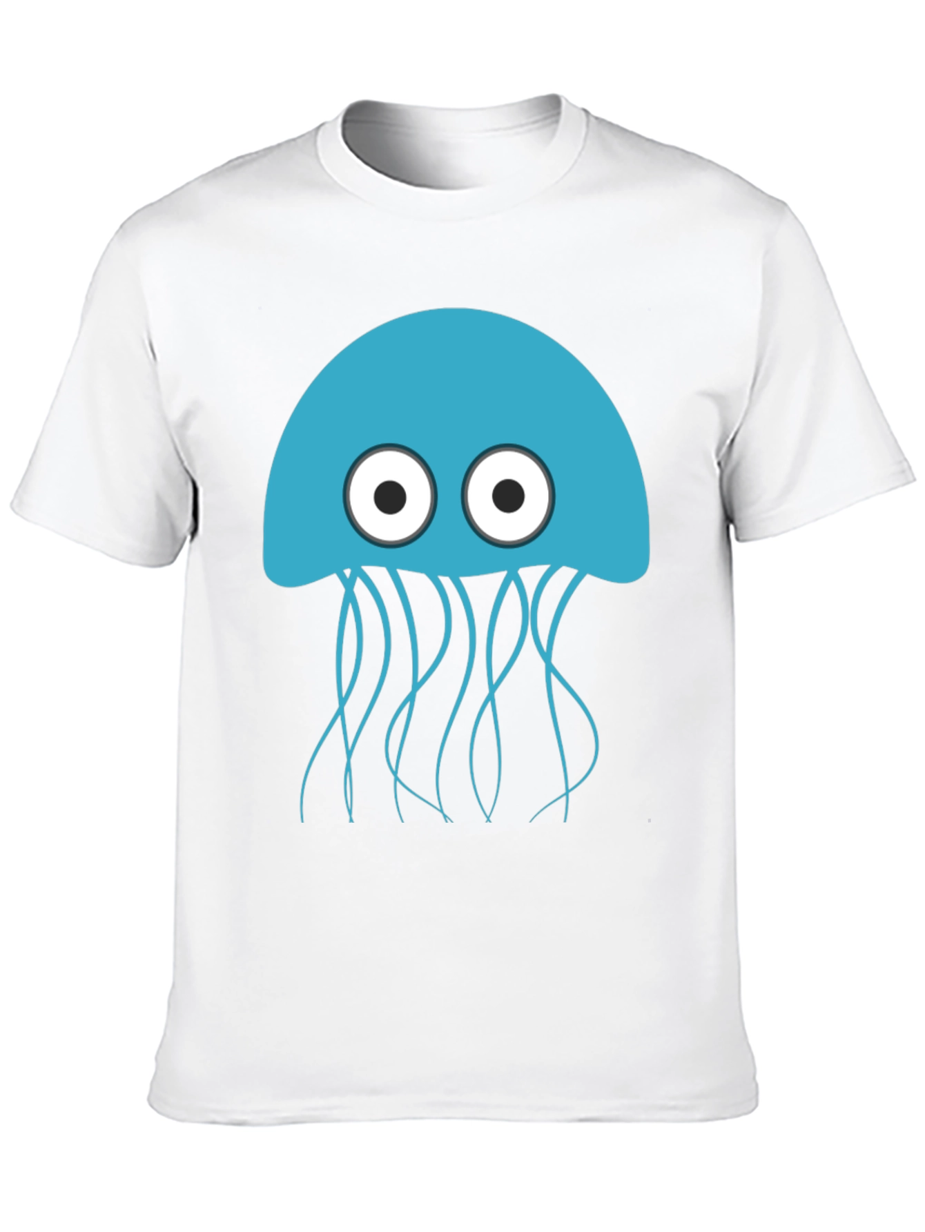 Blue Jellyfish Graphic Black T-Shirt - Mens Casual Wear