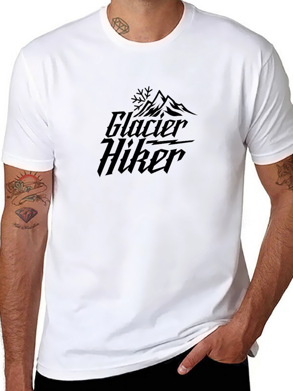 Glacier Hiker Graphic T-Shirt - Black
