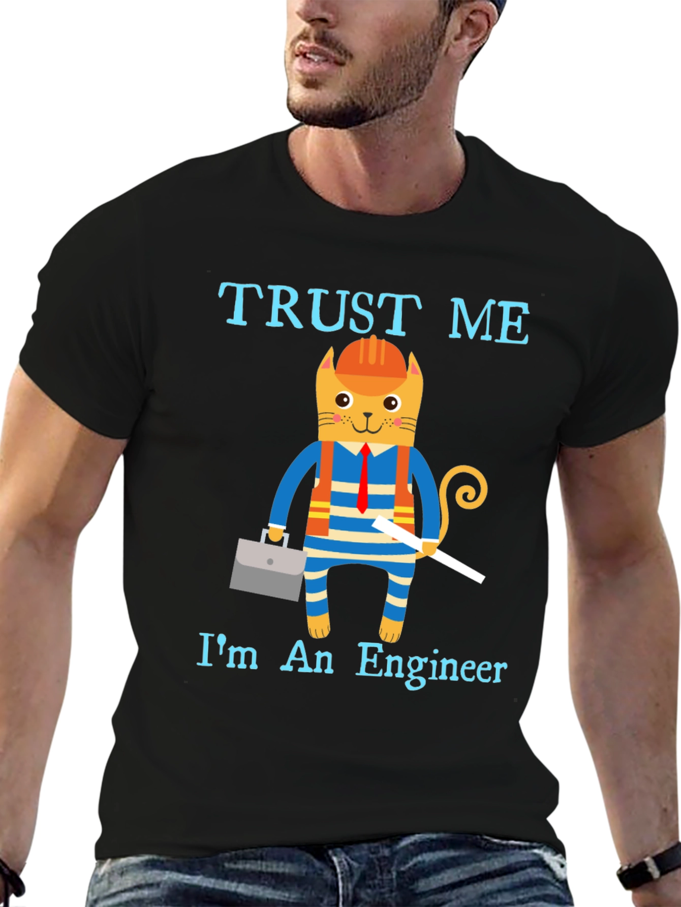Trust Me Im an Engineer Funny Cat T-Shirt