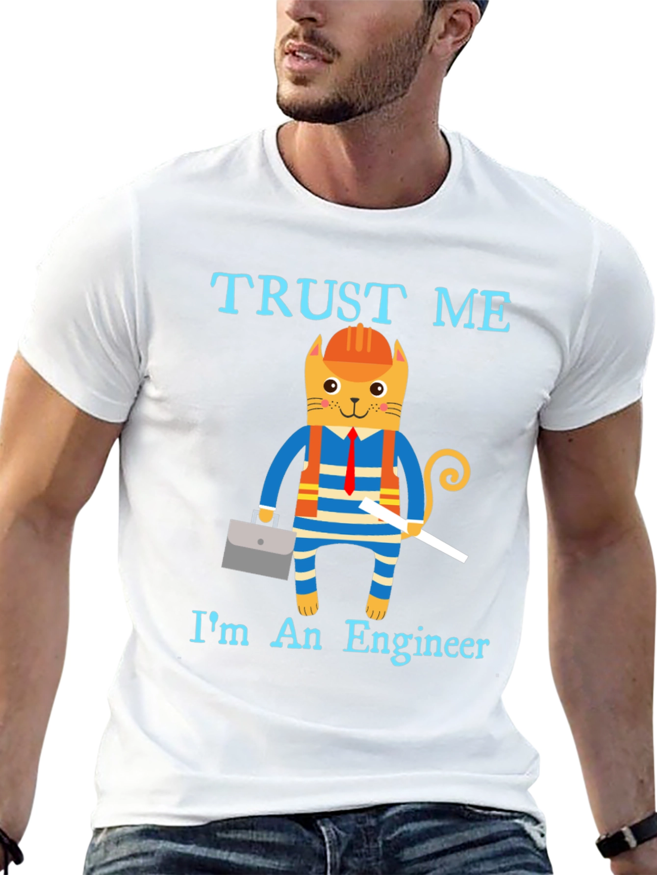 Trust Me Im an Engineer Funny Cat T-Shirt