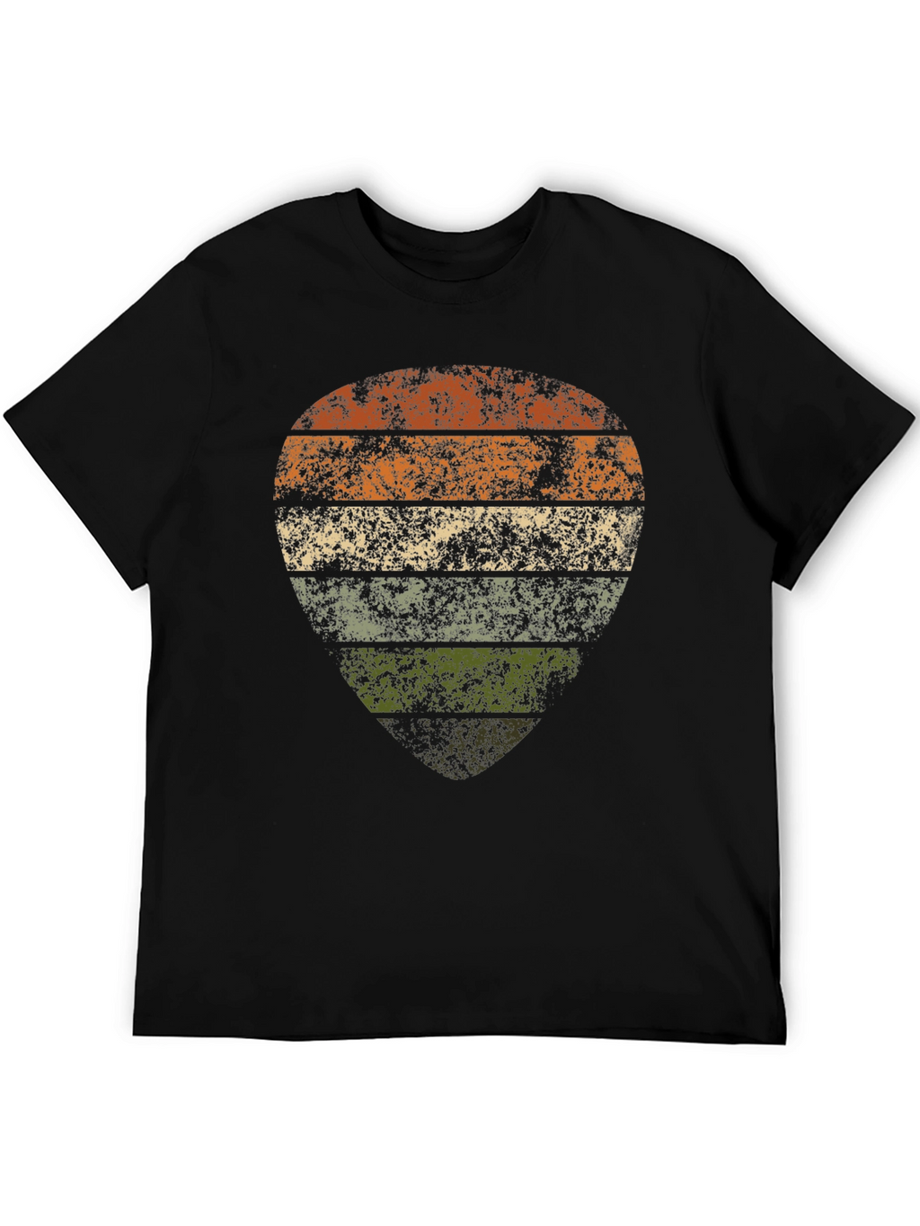 Retro Striped Guitar Pick Graphic T-Shirt
