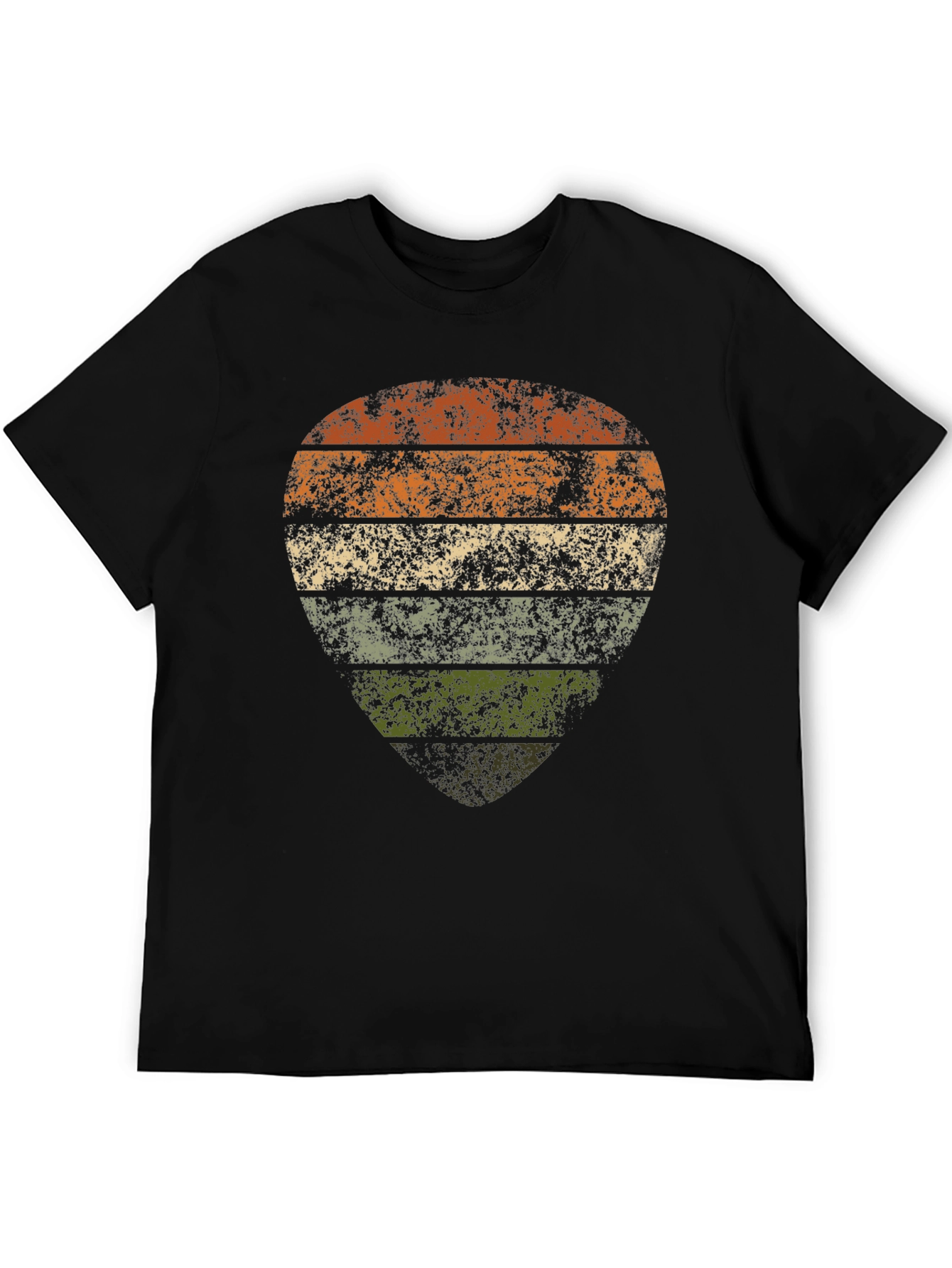 Retro Striped Guitar Pick Graphic T-Shirt