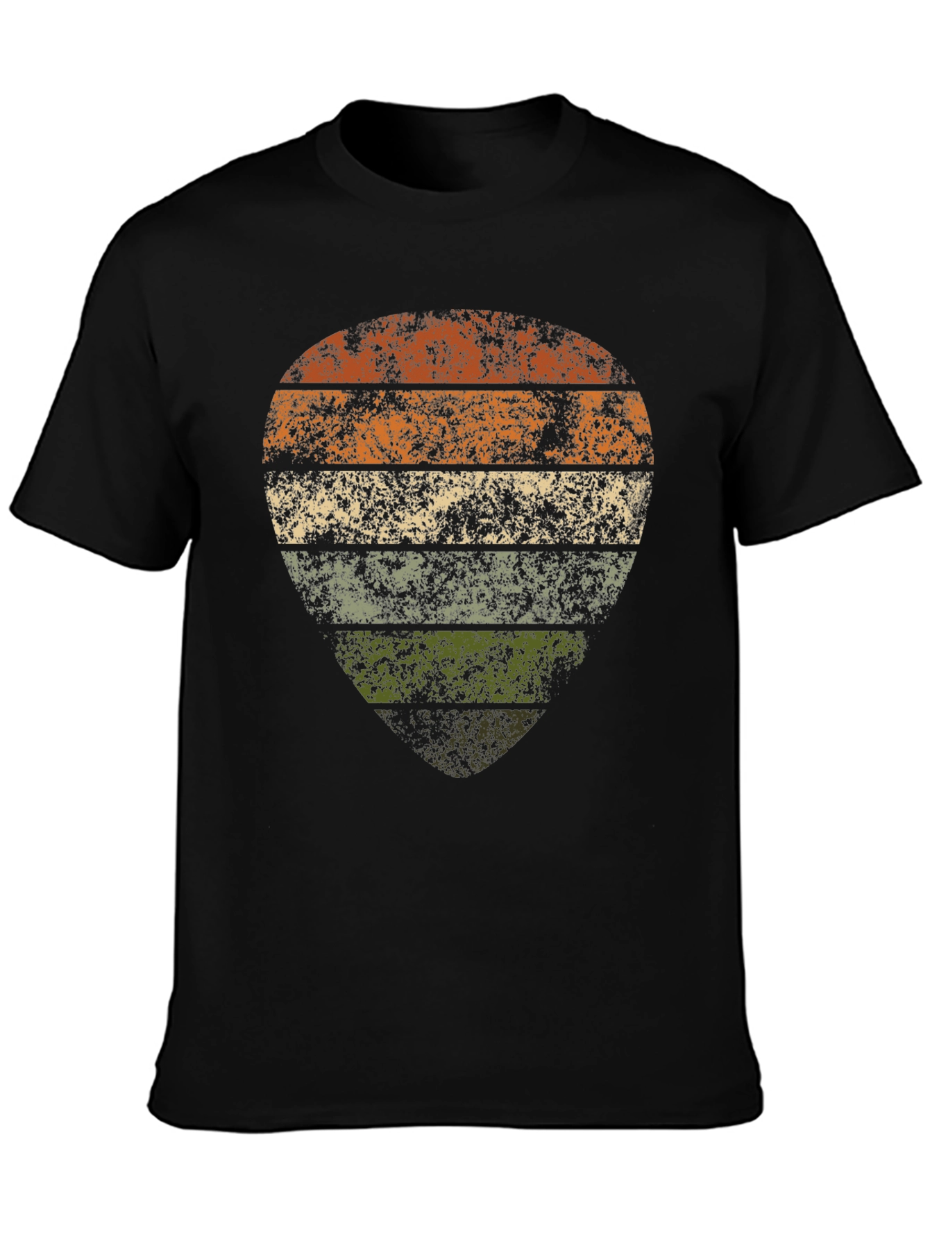Retro Striped Guitar Pick Graphic T-Shirt
