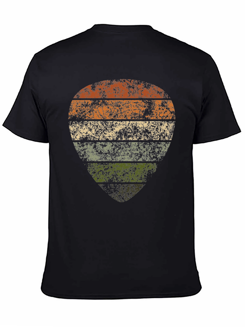 Retro Striped Guitar Pick Graphic T-Shirt