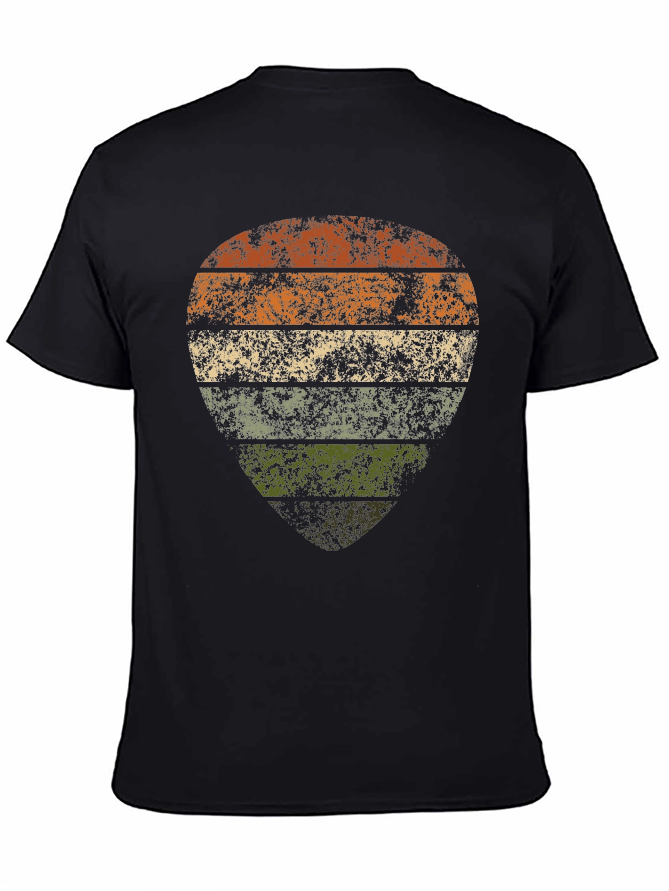 Retro Striped Guitar Pick Graphic T-Shirt