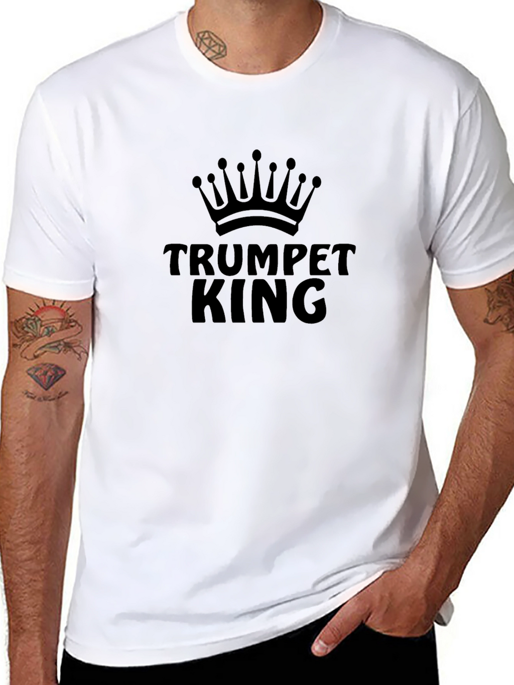 Trumpet King Graphic T-Shirt - Black