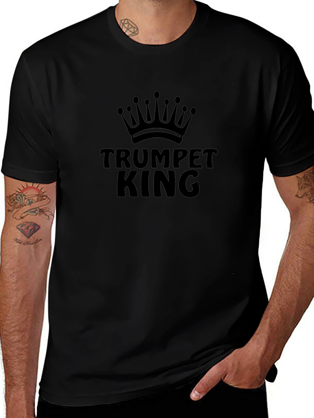 Trumpet King Graphic T-Shirt - Black