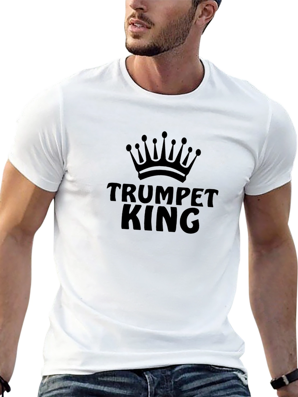 Trumpet King Graphic T-Shirt - Black