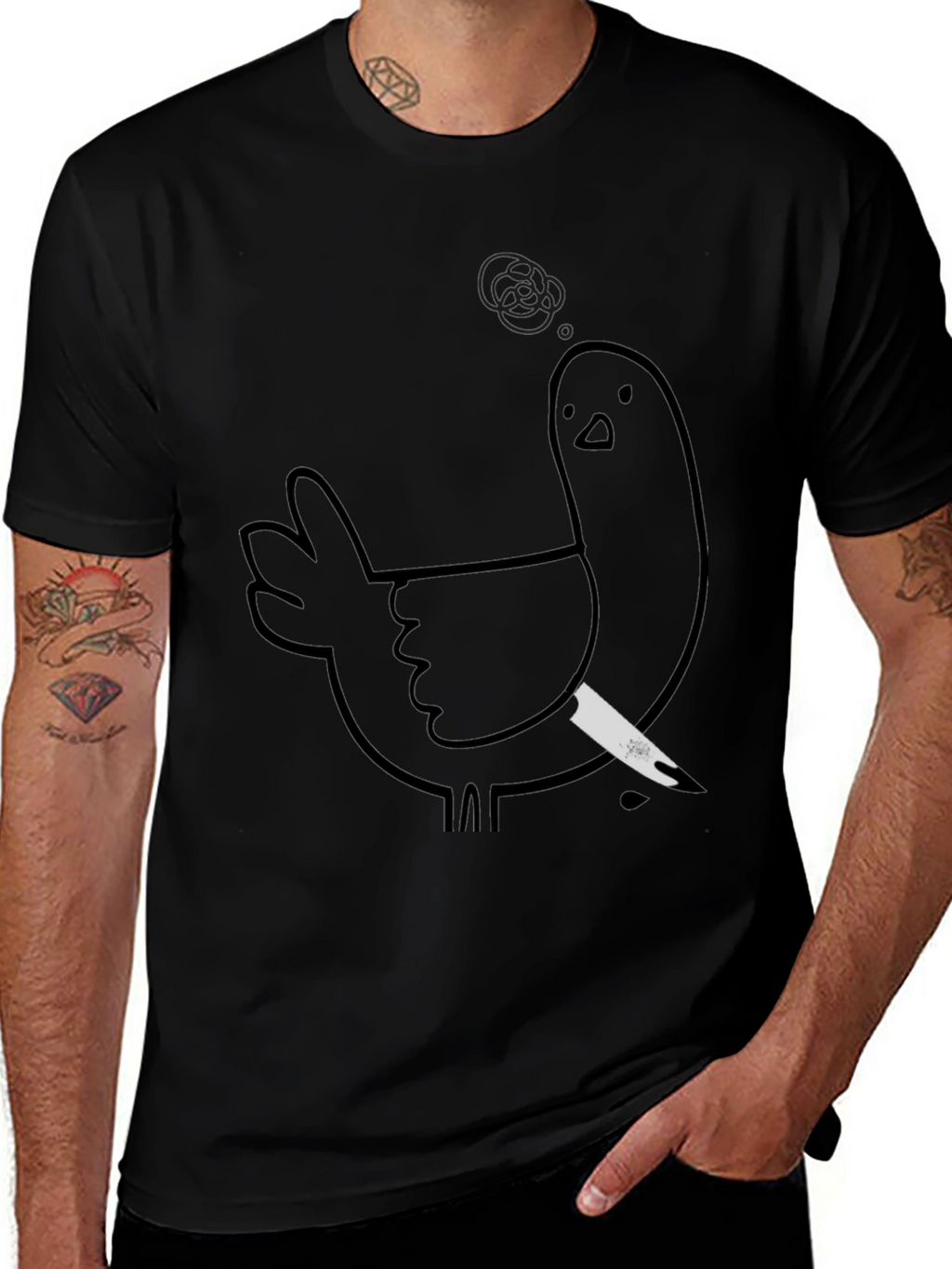Murderous Chicken Graphic Tee - Black