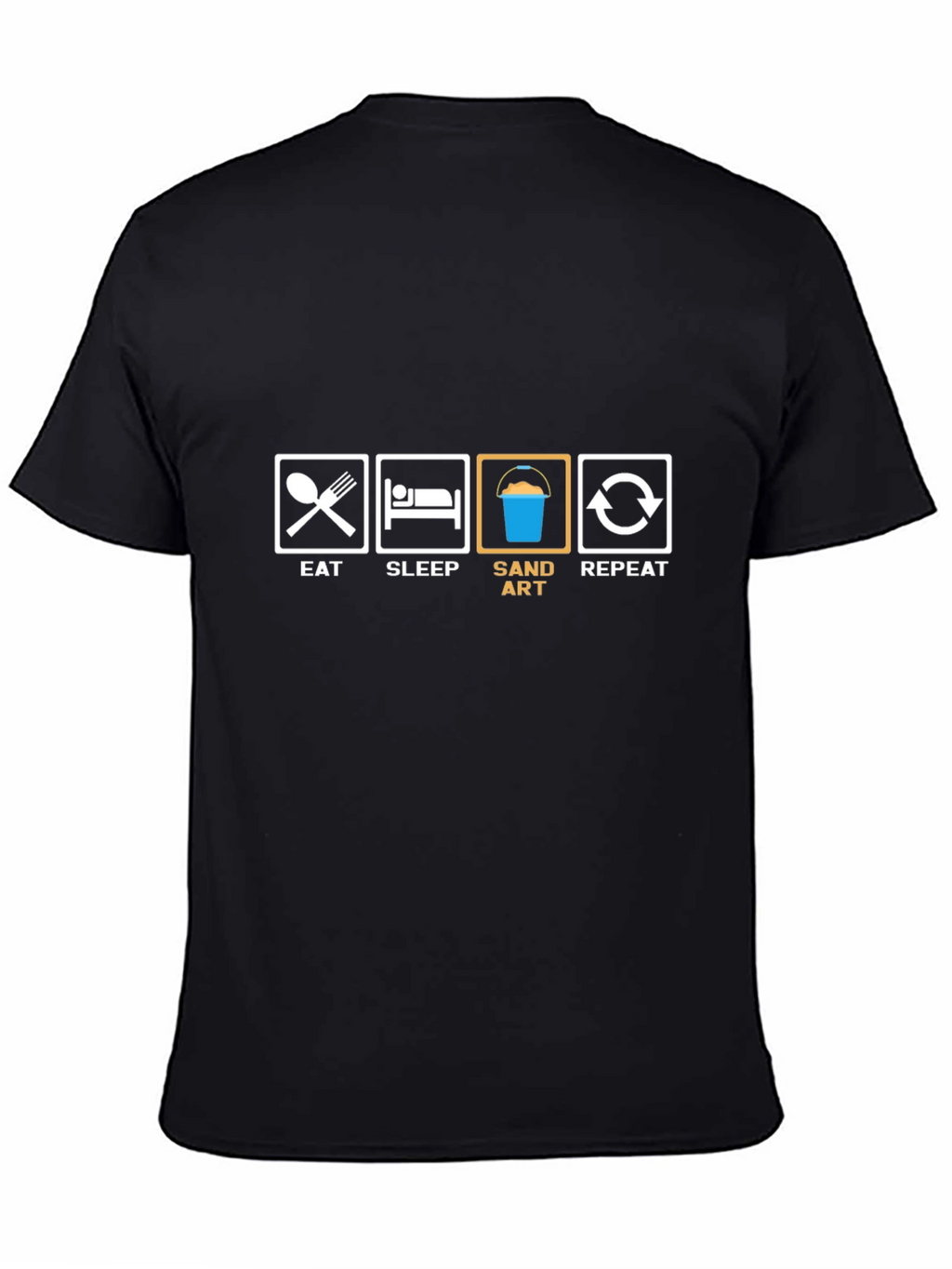 Eat Sleep Sand Art Repeat Black T-Shirt