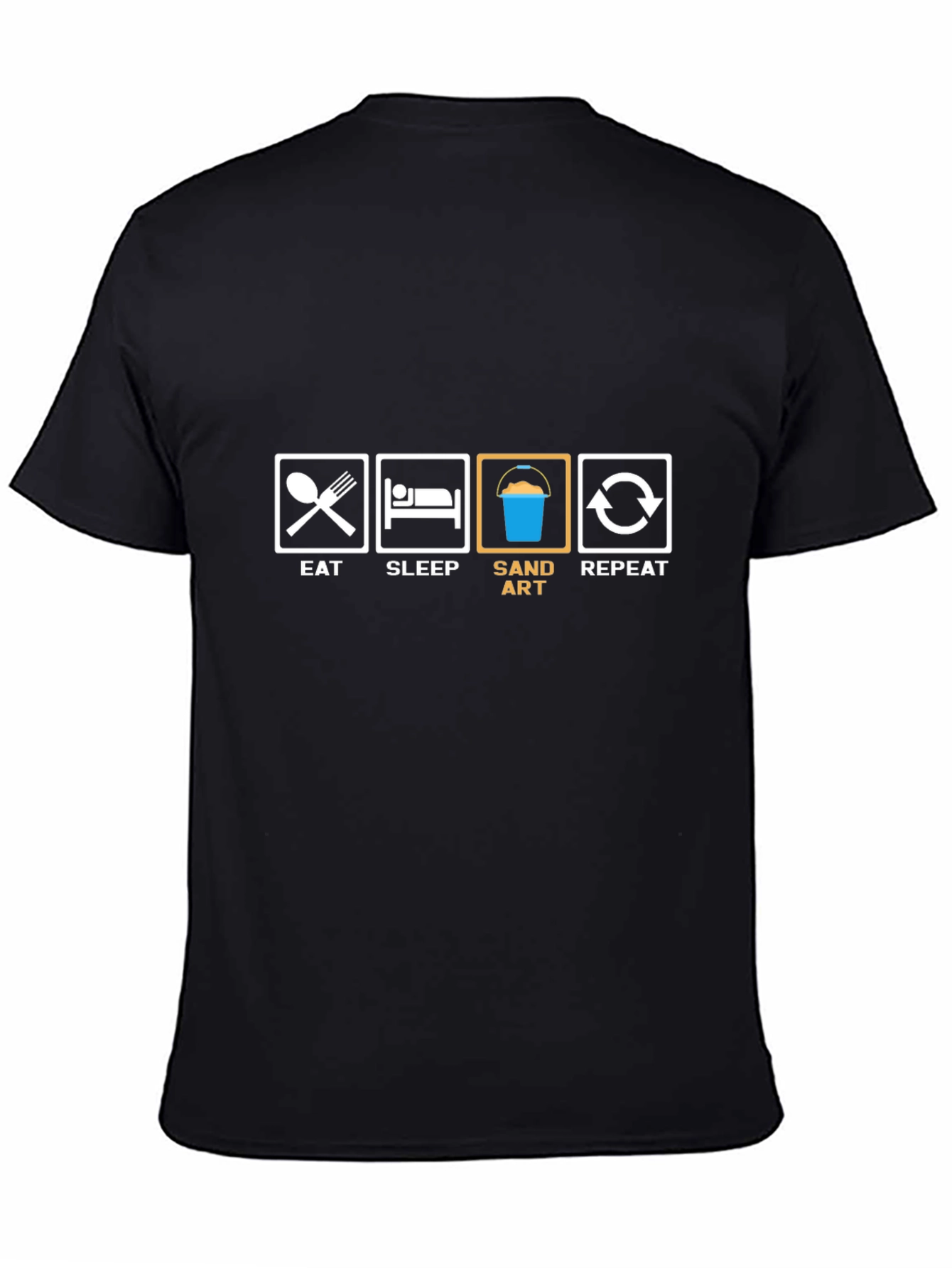 Eat Sleep Sand Art Repeat Black T-Shirt