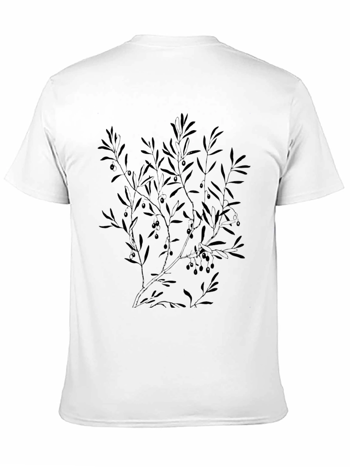 Olive Branch Graphic Tee - Stylish Black T-Shirt