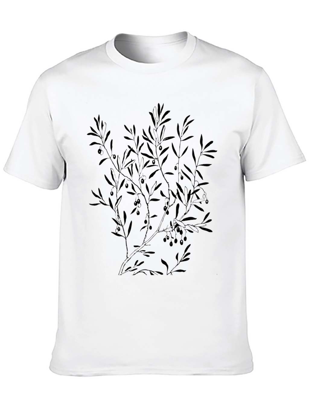 Olive Branch Graphic Tee - Stylish Black T-Shirt