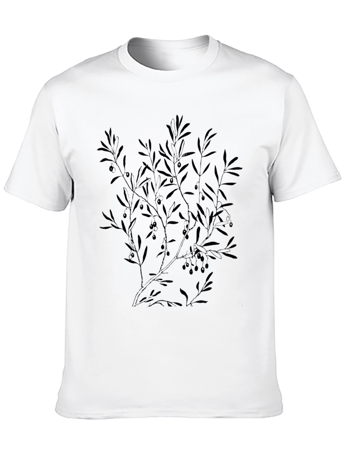 Olive Branch Graphic Tee - Stylish Black T-Shirt