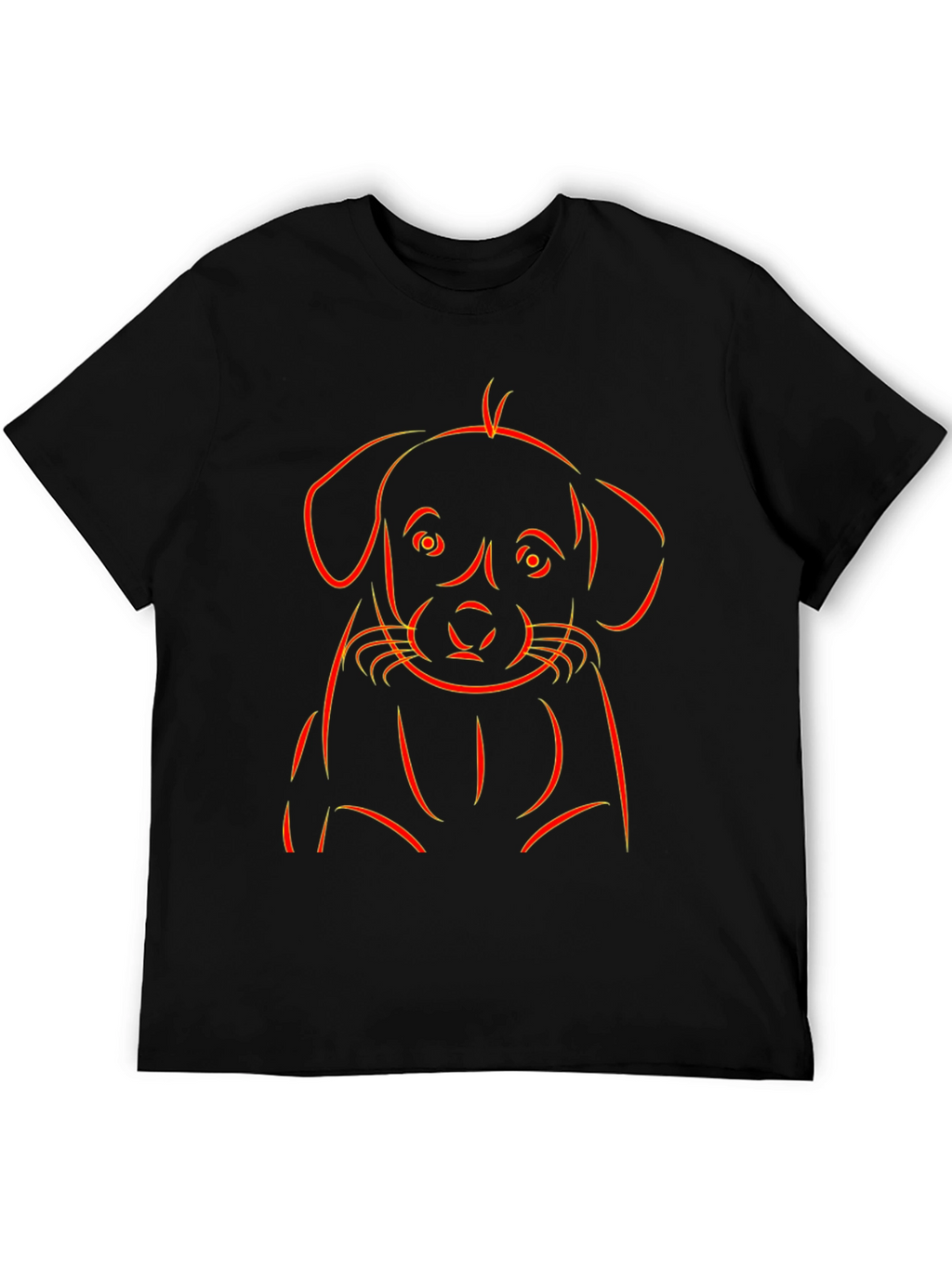 Puppy Outline Graphic Tee - Black