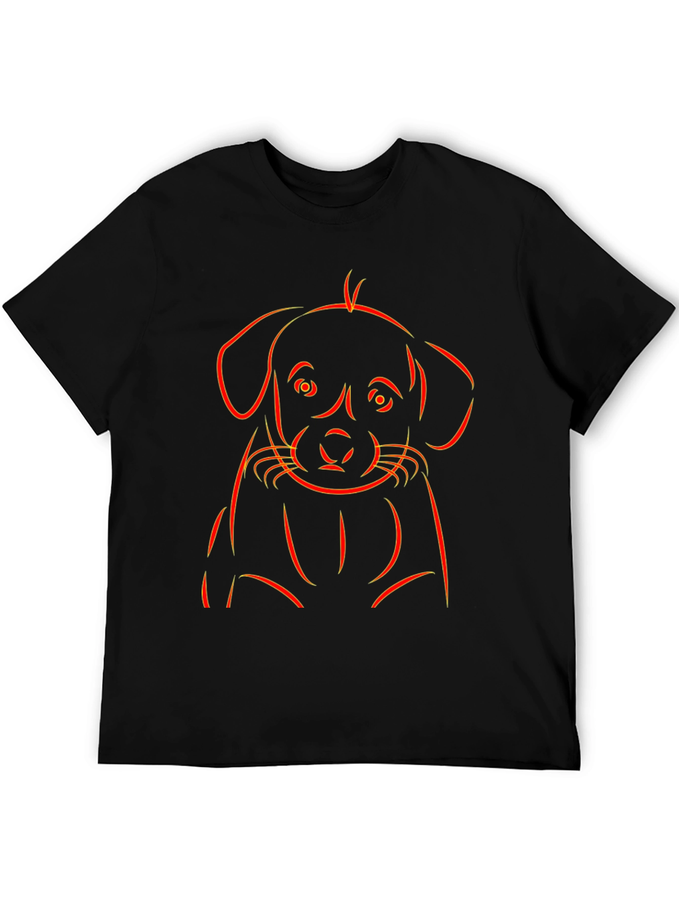 Puppy Outline Graphic Tee - Black