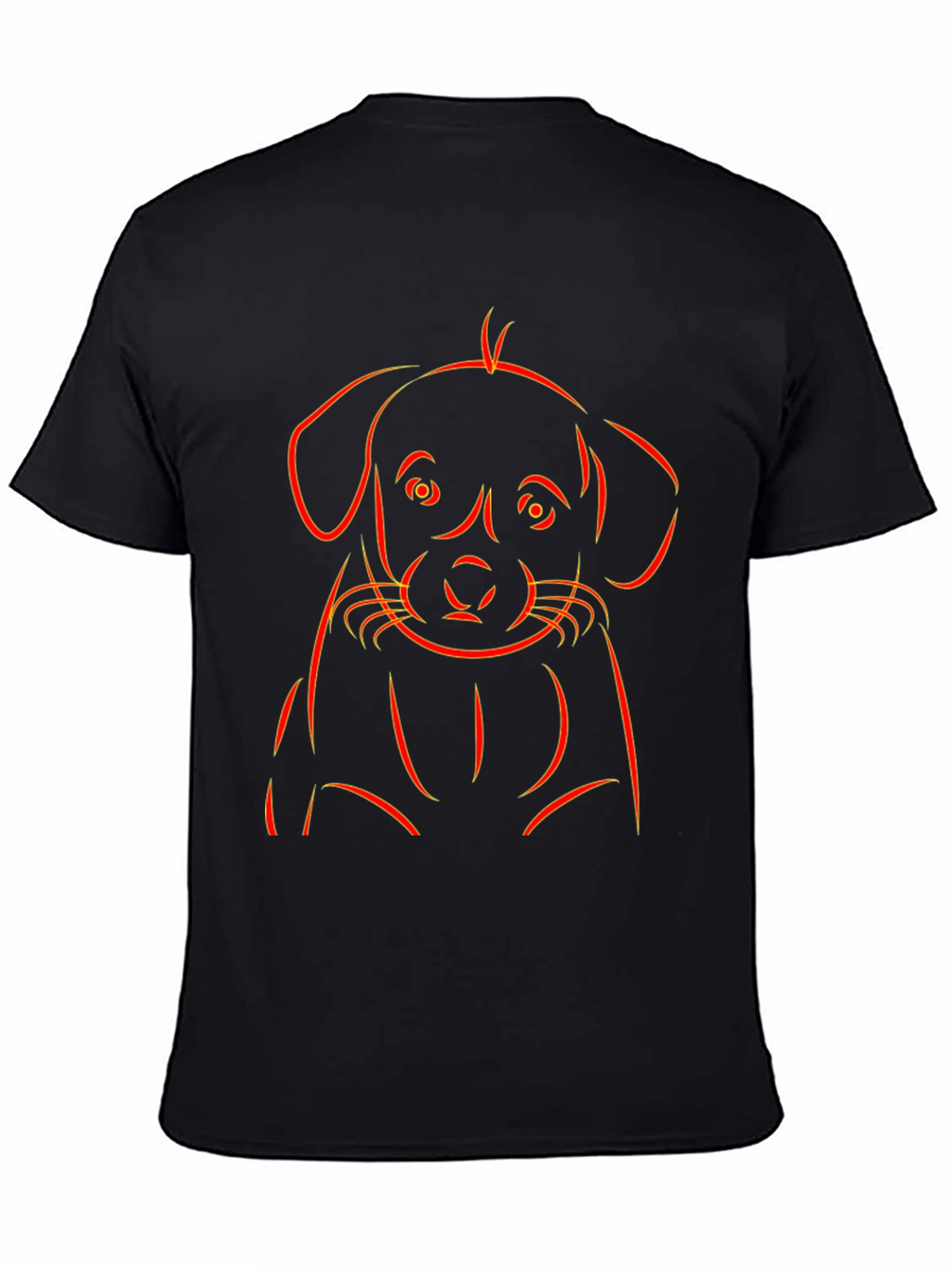 Puppy Outline Graphic Tee - Black