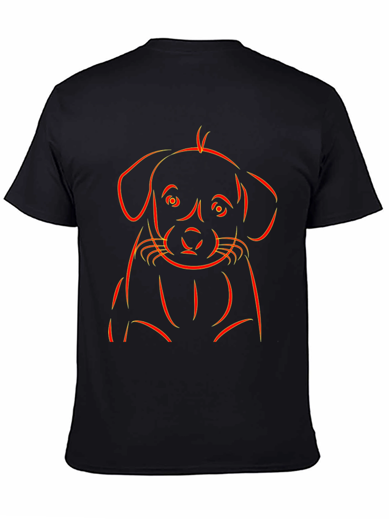 Puppy Outline Graphic Tee - Black