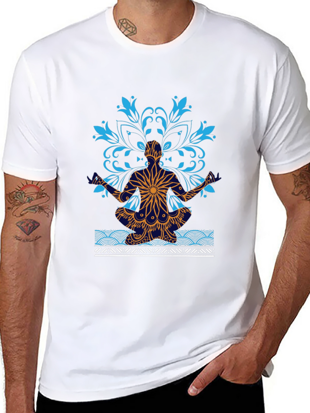 Yoga Mandala Graphic Tee - Meditative Style