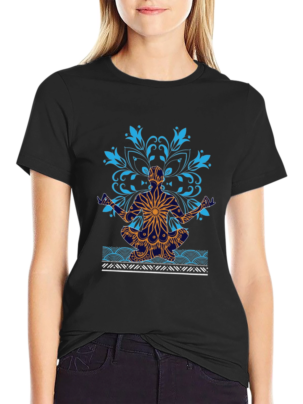 Yoga Mandala Graphic Tee - Meditative Style
