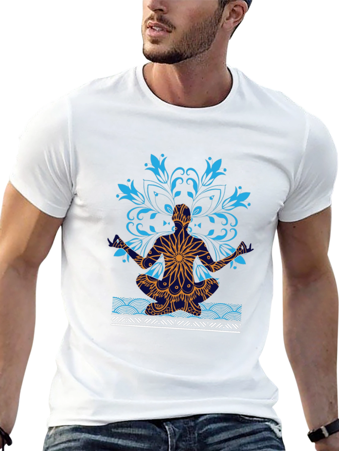 Yoga Mandala Graphic Tee - Meditative Style