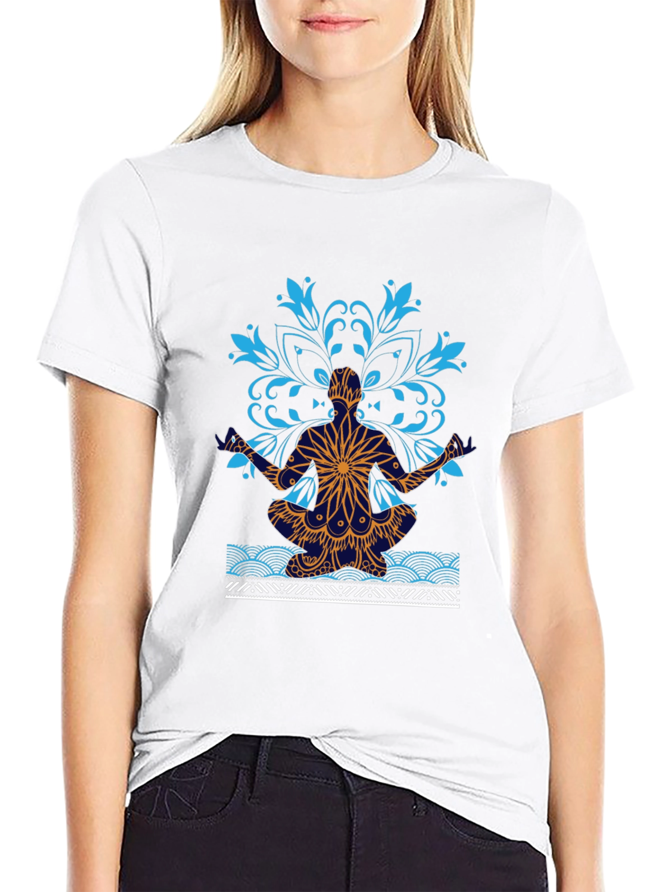 Yoga Mandala Graphic Tee - Meditative Style