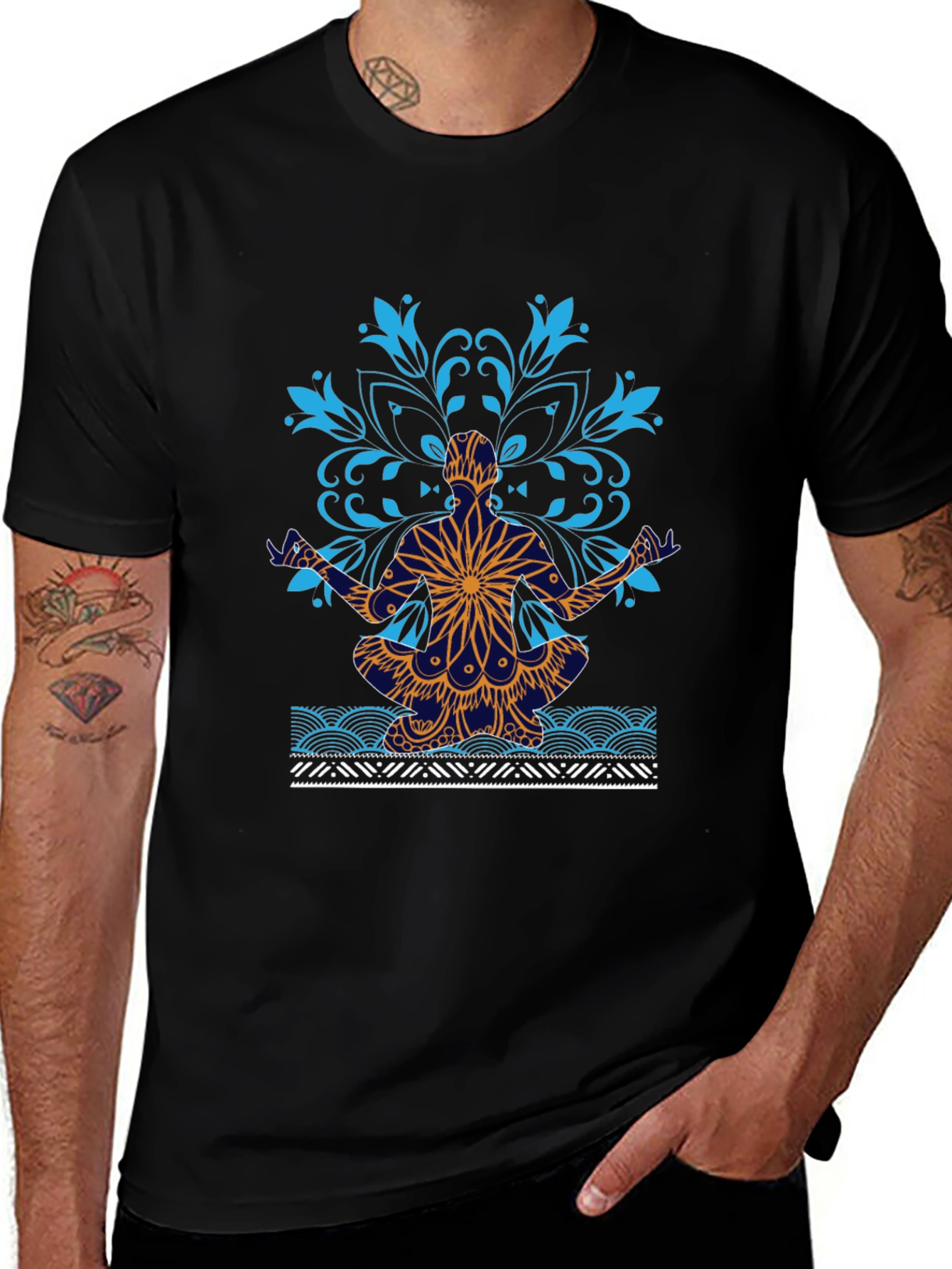 Yoga Mandala Graphic Tee - Meditative Style