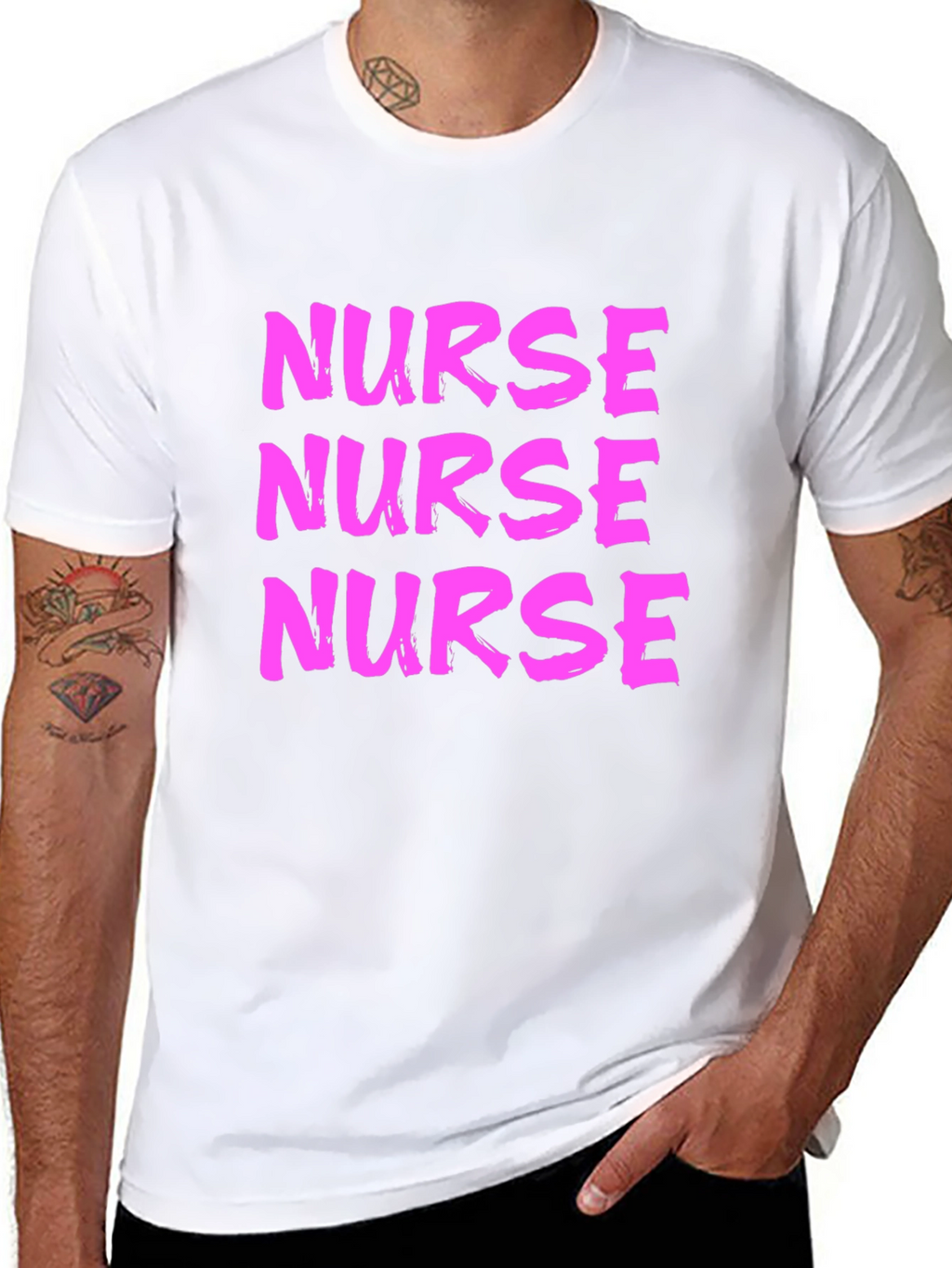 Nurse T-Shirt - Bold Pink Graphic Tee