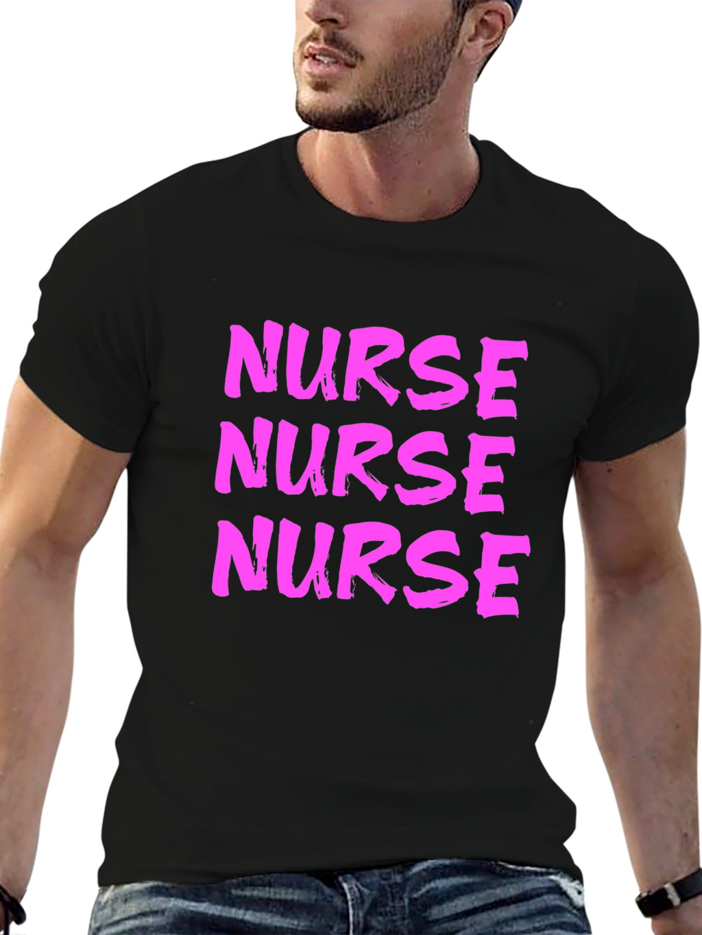 Nurse T-Shirt - Bold Pink Graphic Tee