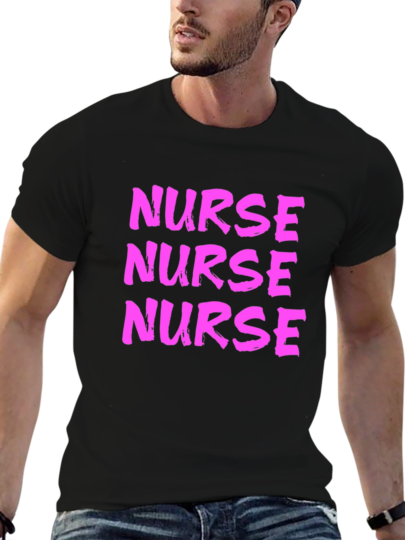 Nurse T-Shirt - Bold Pink Graphic Tee