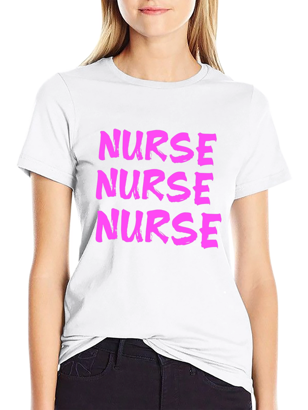 Nurse T-Shirt - Bold Pink Graphic Tee