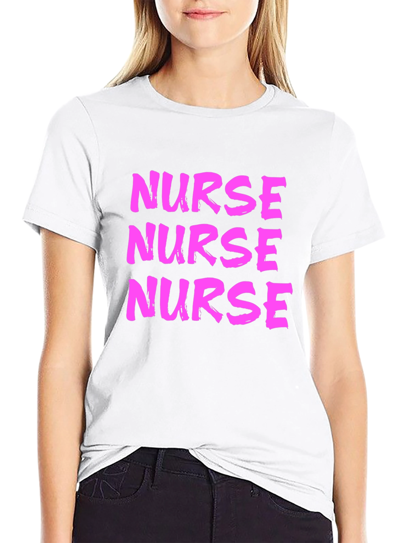 Nurse T-Shirt - Bold Pink Graphic Tee