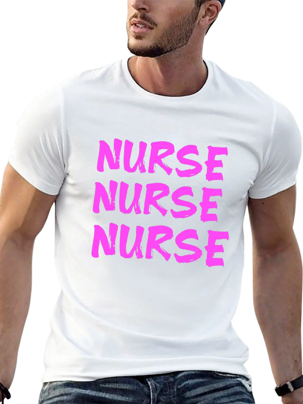 Nurse T-Shirt - Bold Pink Graphic Tee