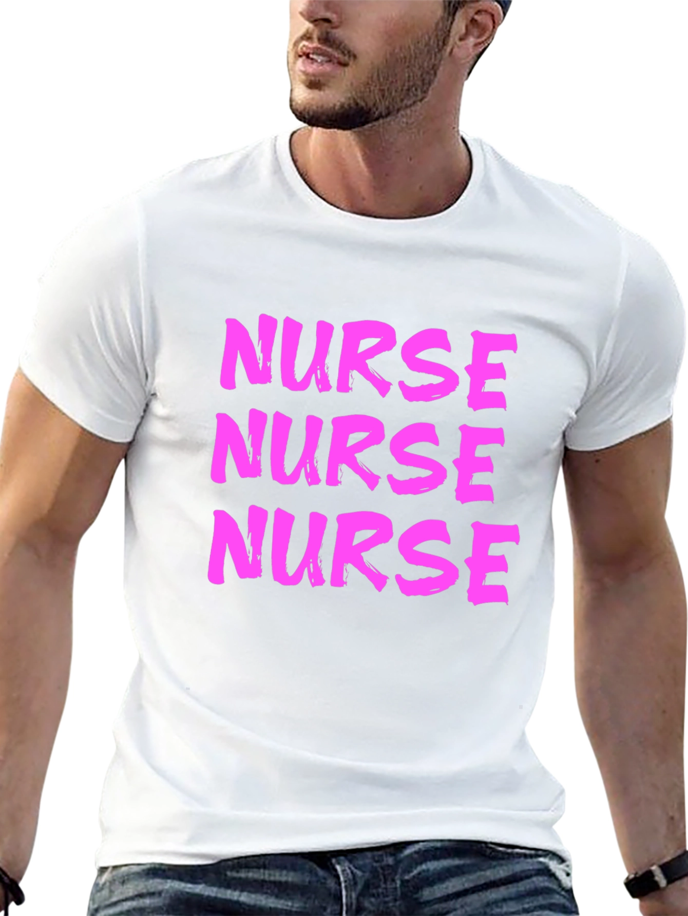 Nurse T-Shirt - Bold Pink Graphic Tee