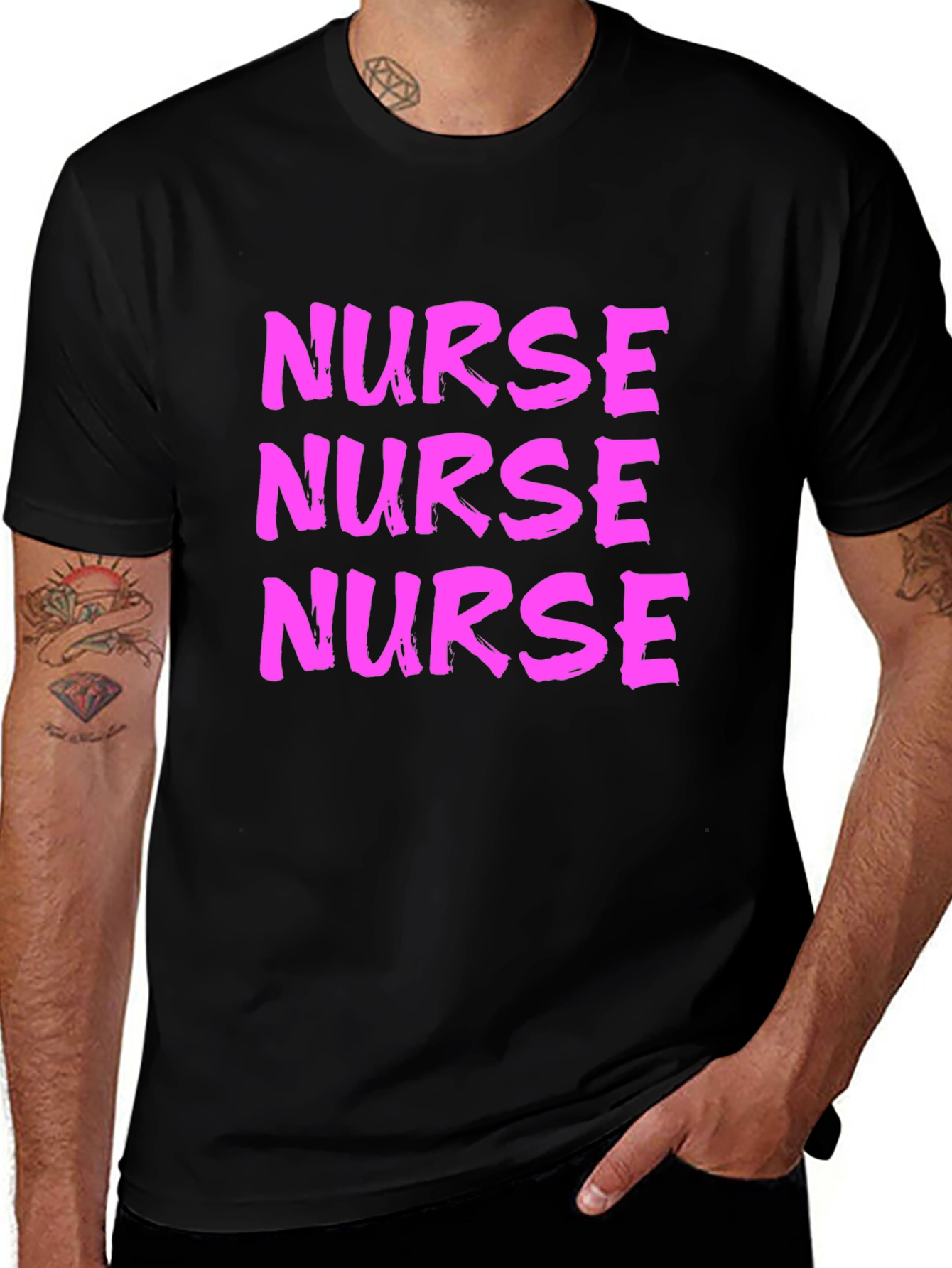 Nurse T-Shirt - Bold Pink Graphic Tee
