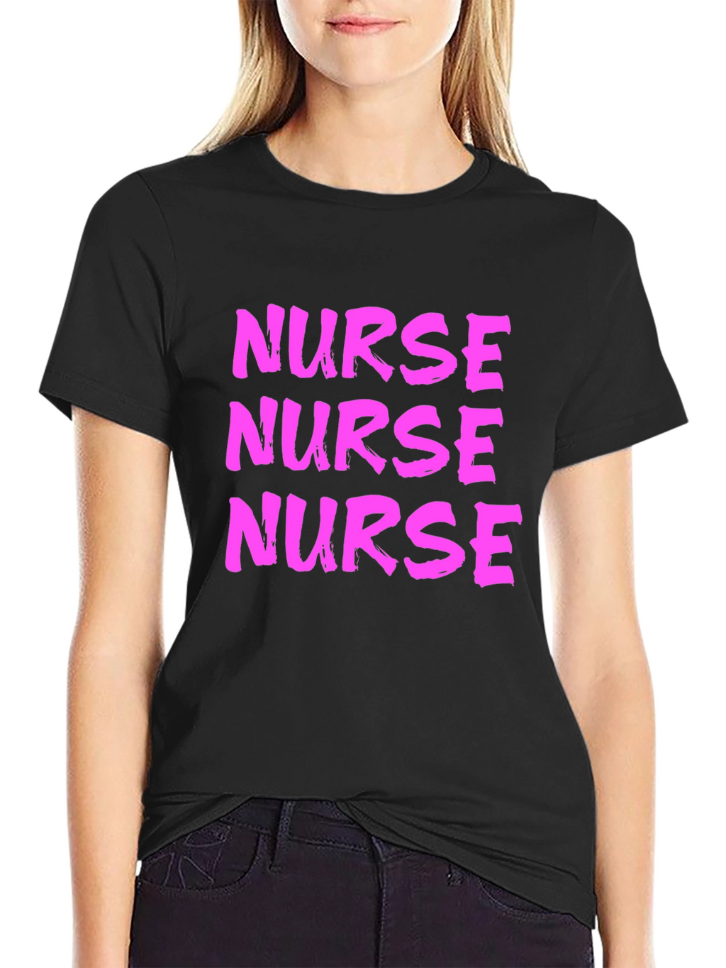 Nurse T-Shirt - Bold Pink Graphic Tee