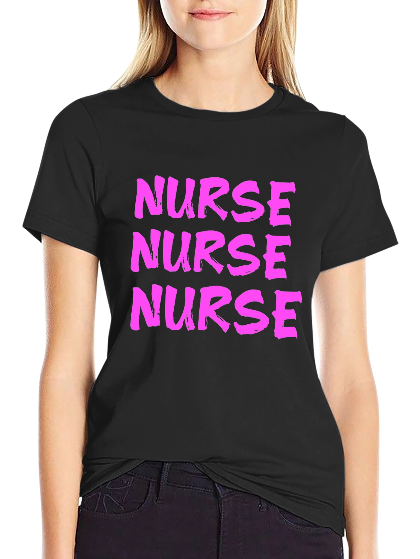 Nurse T-Shirt - Bold Pink Graphic Tee