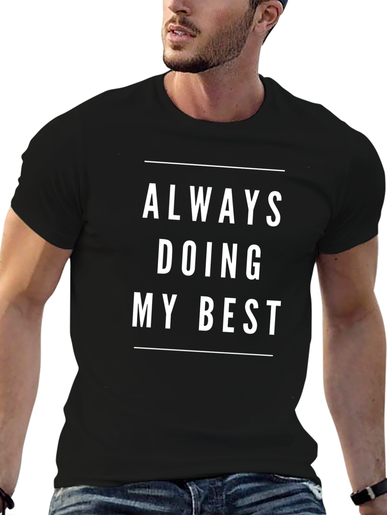 Always Doing My Best Black Graphic T-Shirt