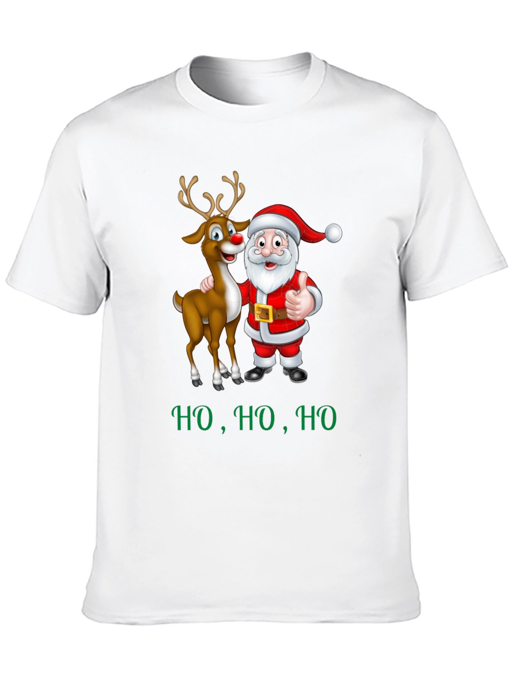 Santa & Rudolph Christmas T-Shirt - Festive Holiday Wear