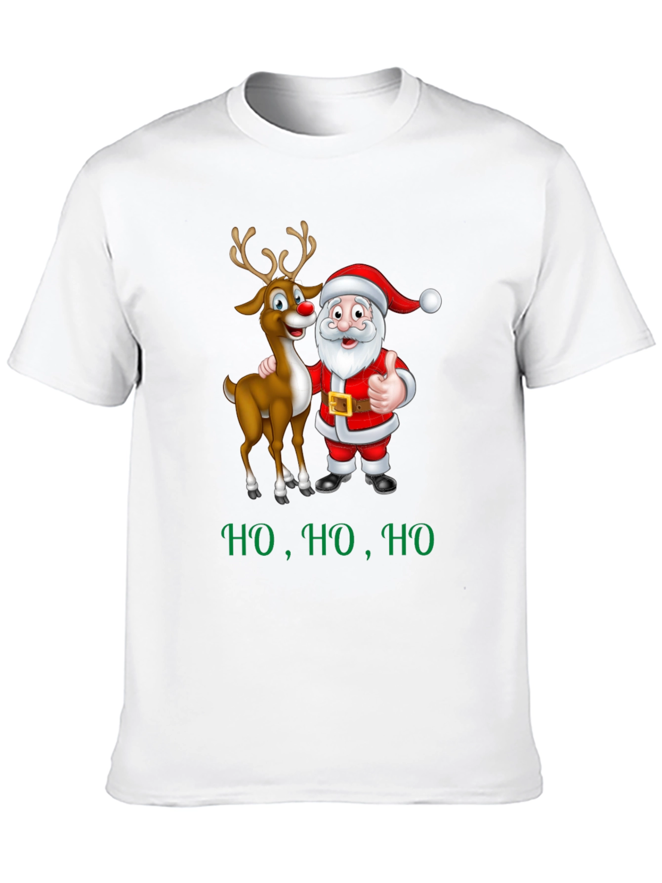 Santa & Rudolph Christmas T-Shirt - Festive Holiday Wear