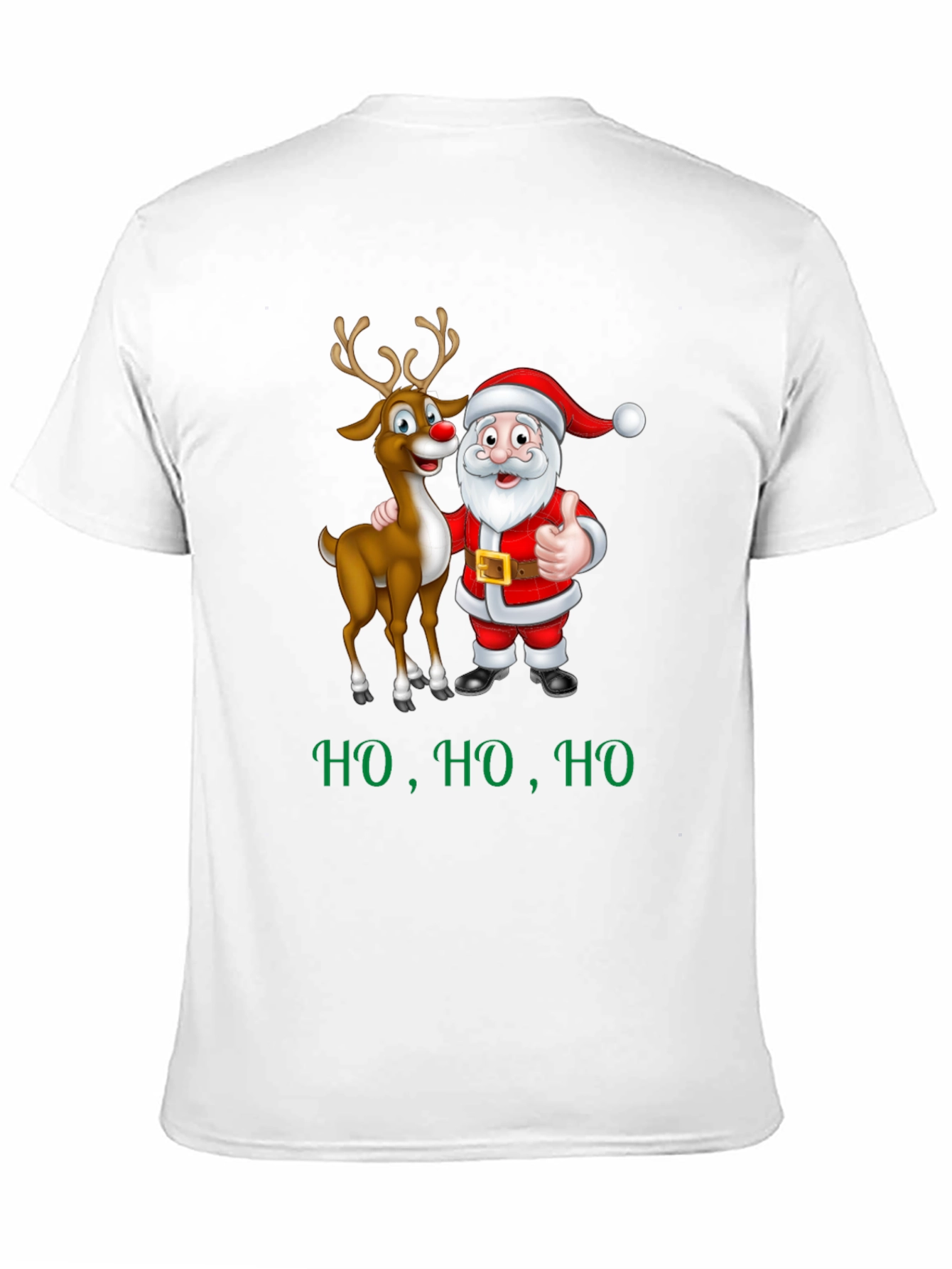 Santa & Rudolph Christmas T-Shirt - Festive Holiday Wear