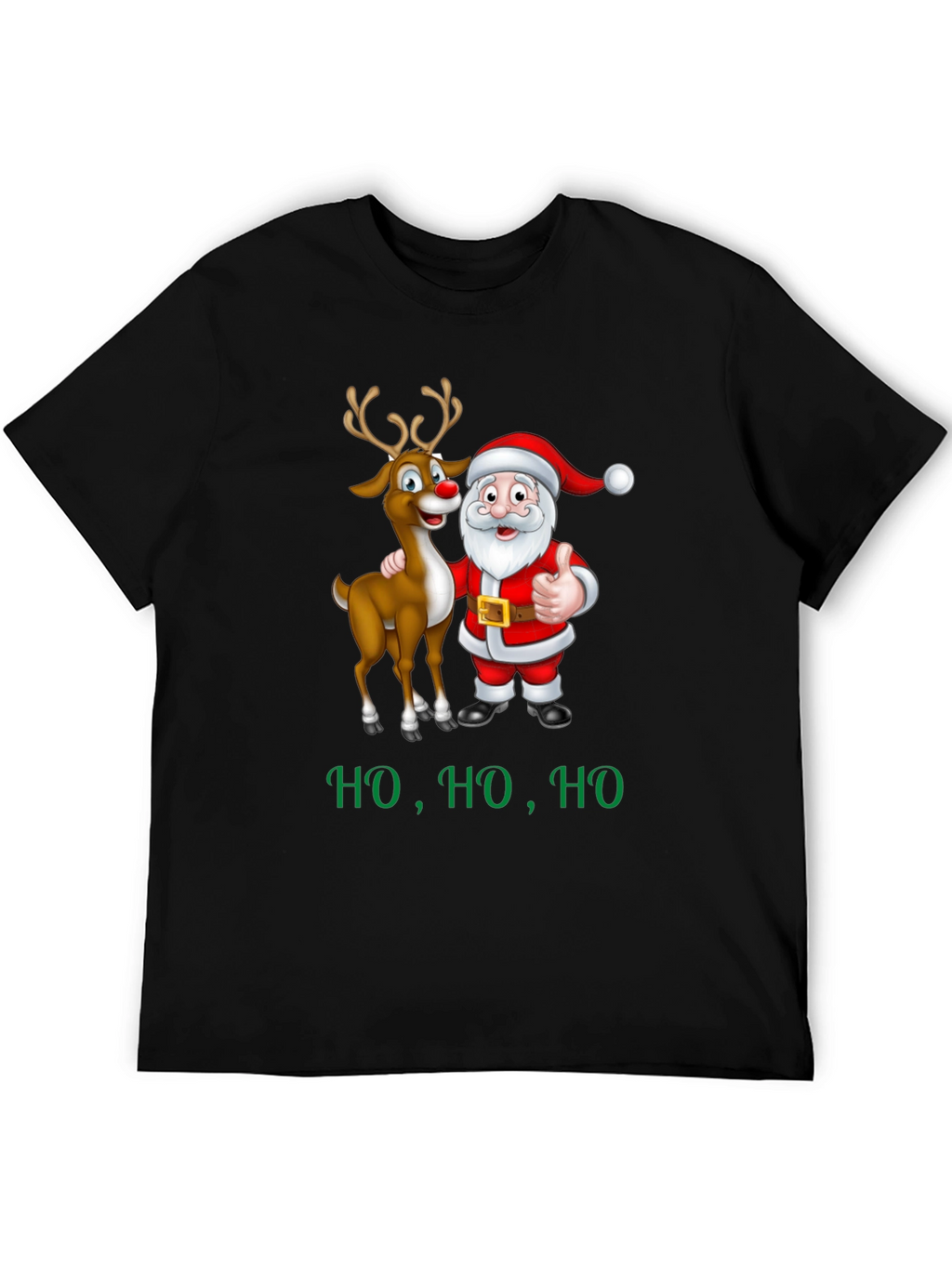 Santa & Rudolph Christmas T-Shirt - Festive Holiday Wear