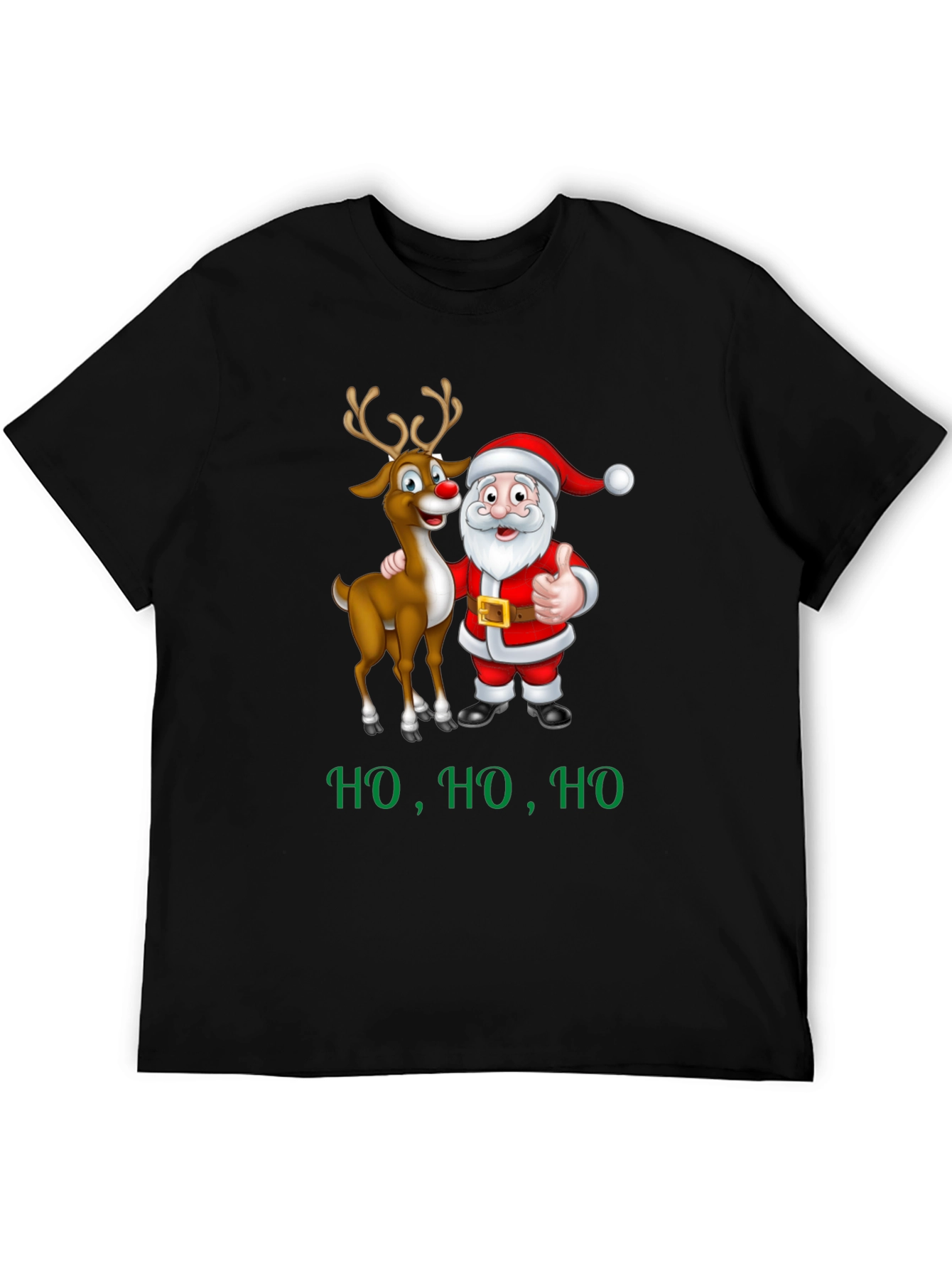 Santa & Rudolph Christmas T-Shirt - Festive Holiday Wear