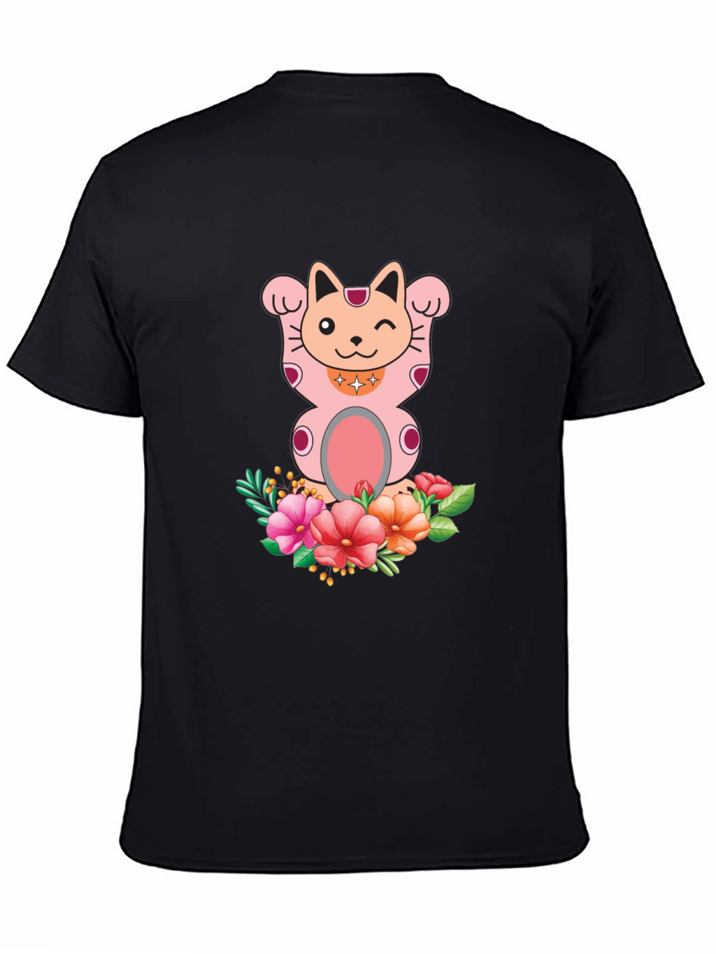 Lucky Cat Floral T-Shirt - Mens Graphic Tee
