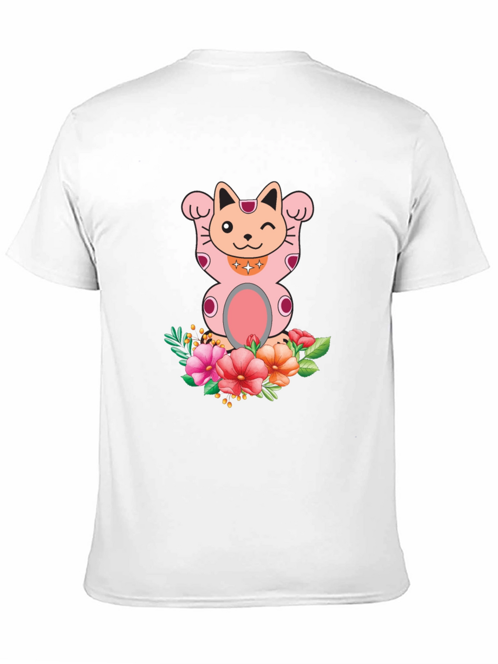 Lucky Cat Floral T-Shirt - Mens Graphic Tee