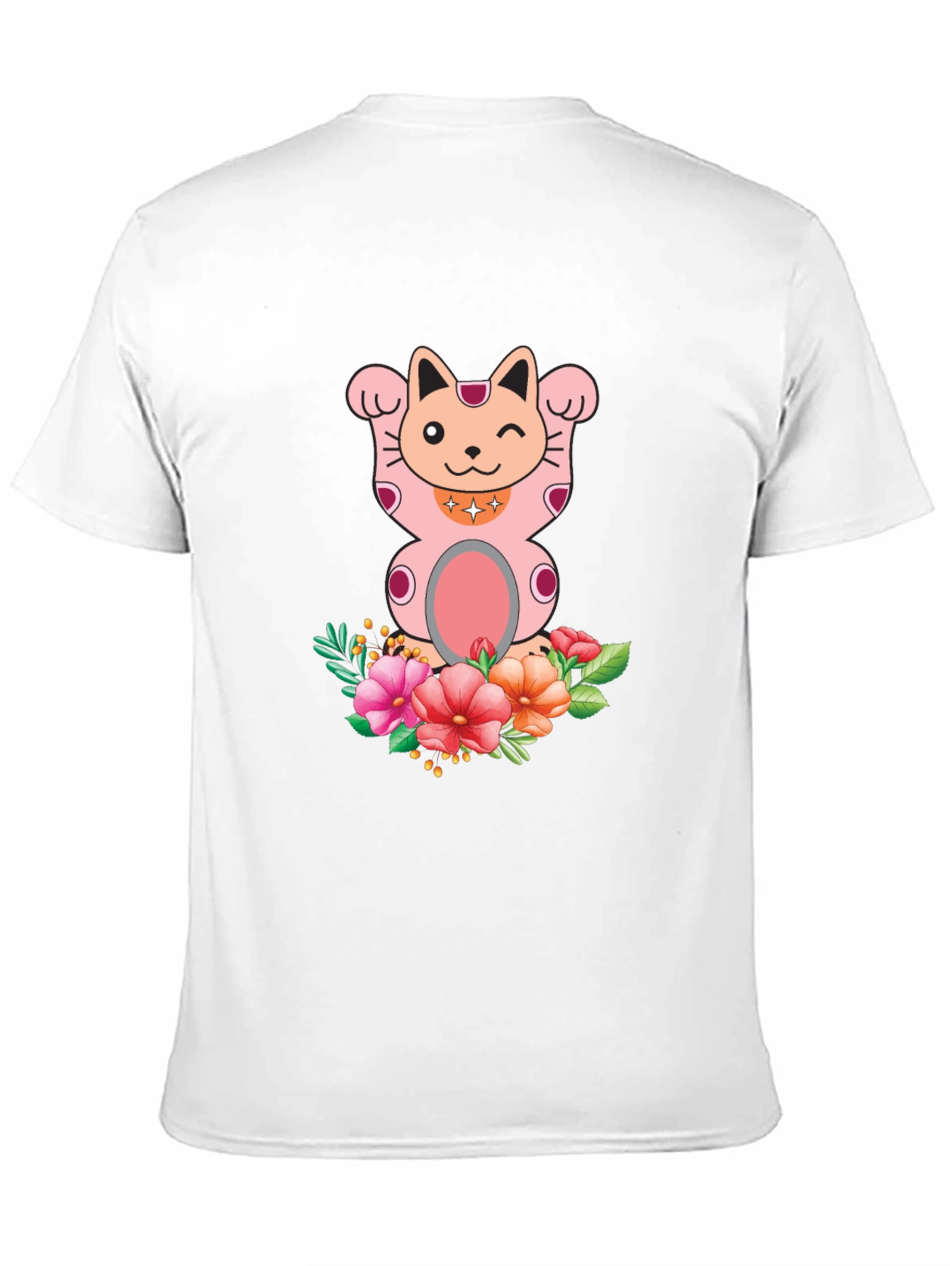 Lucky Cat Floral T-Shirt - Mens Graphic Tee