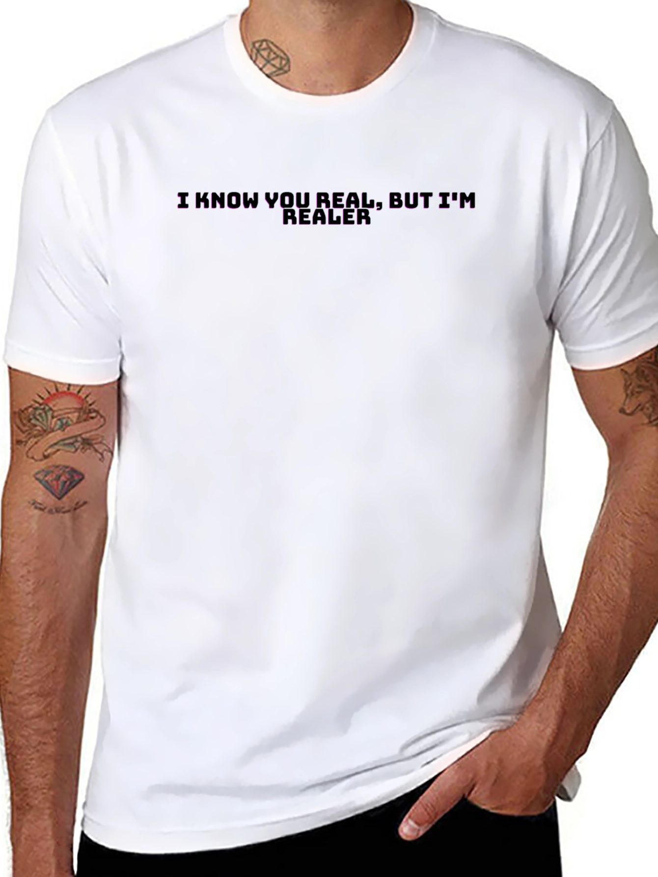 I Know You Real Mens Black Graphic Tee